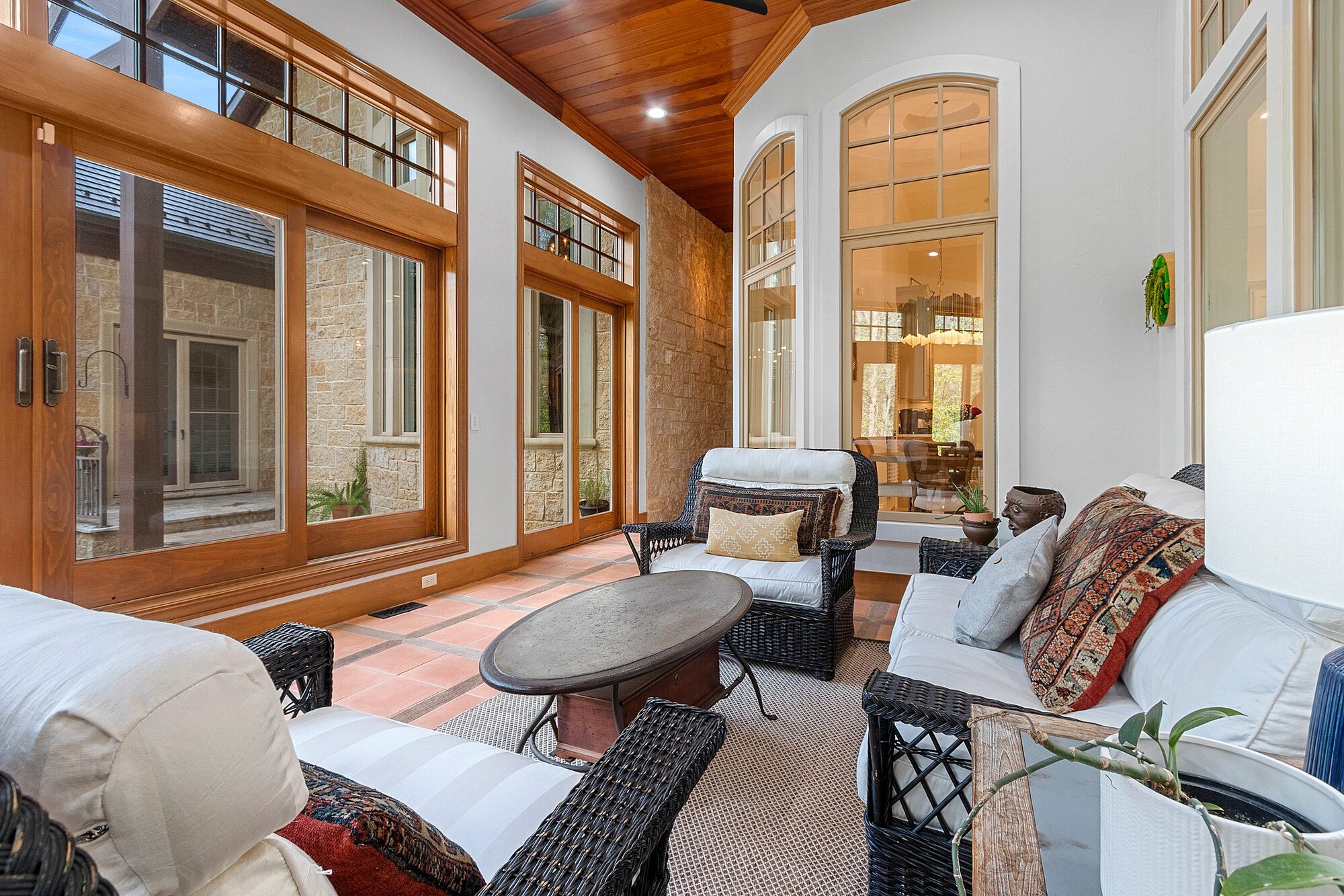 Four-seasons room with terracotta floors